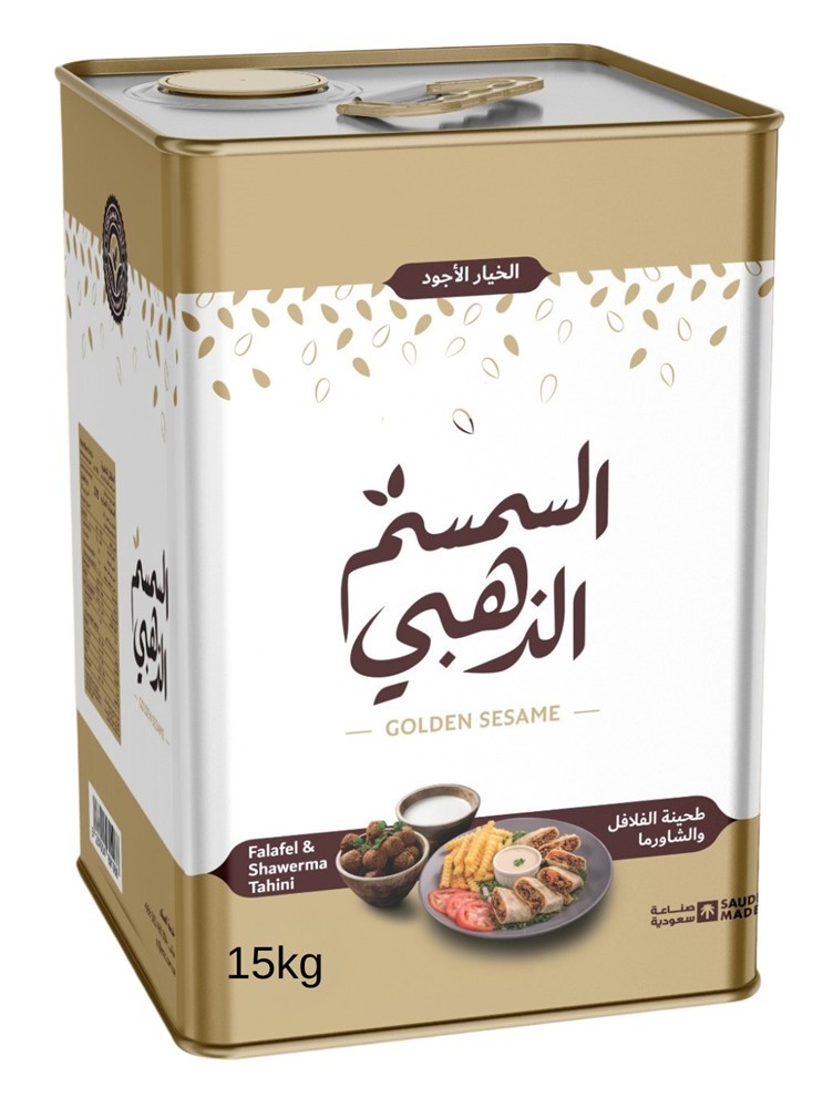 [4315]  خلطة طحينة السمسم الذهبي فلافل وشاورما تنك 14  كجم صافي