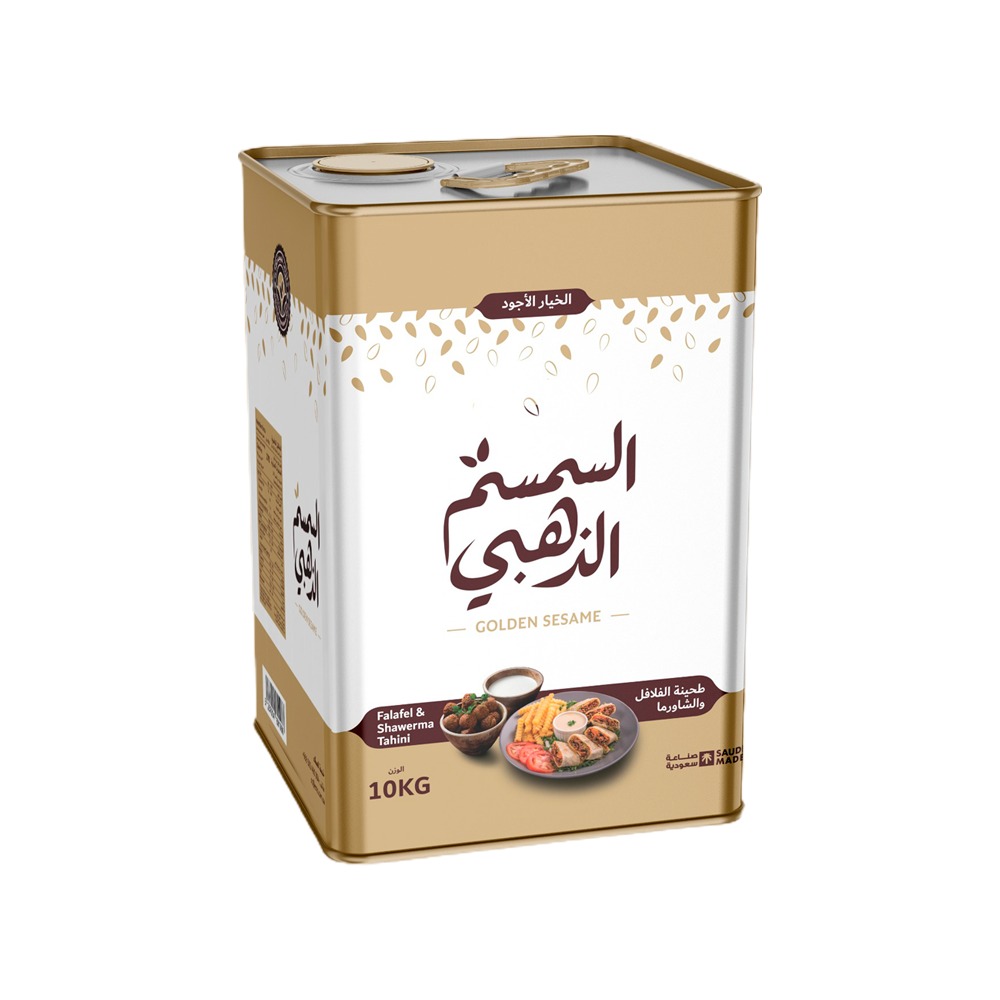 [4324] خلطة طحينة السمسم الذهبي فلافل وشاورما تنك 9.25  كجم صافي 